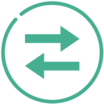 Green circle with letter 'P' inside, outlined by another circle.